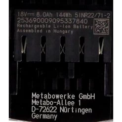 Metabo 2x Batteries 8,0 Ah 18V LiHD (625369000)