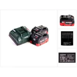 Metabo 2x Batterie 8,0 Ah 18V LiHD + Chargeur Metabo ASC 145 (627378000) (625369000) -Metabo Soldes 68957094 4